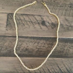Tennis style necklace 18k gold plated